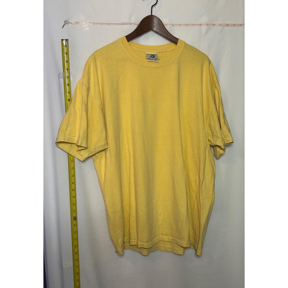 Anvil‎ Authentic Element Garment Washed T Shirt Mens XL Yellow Cotton Pre Shrunk